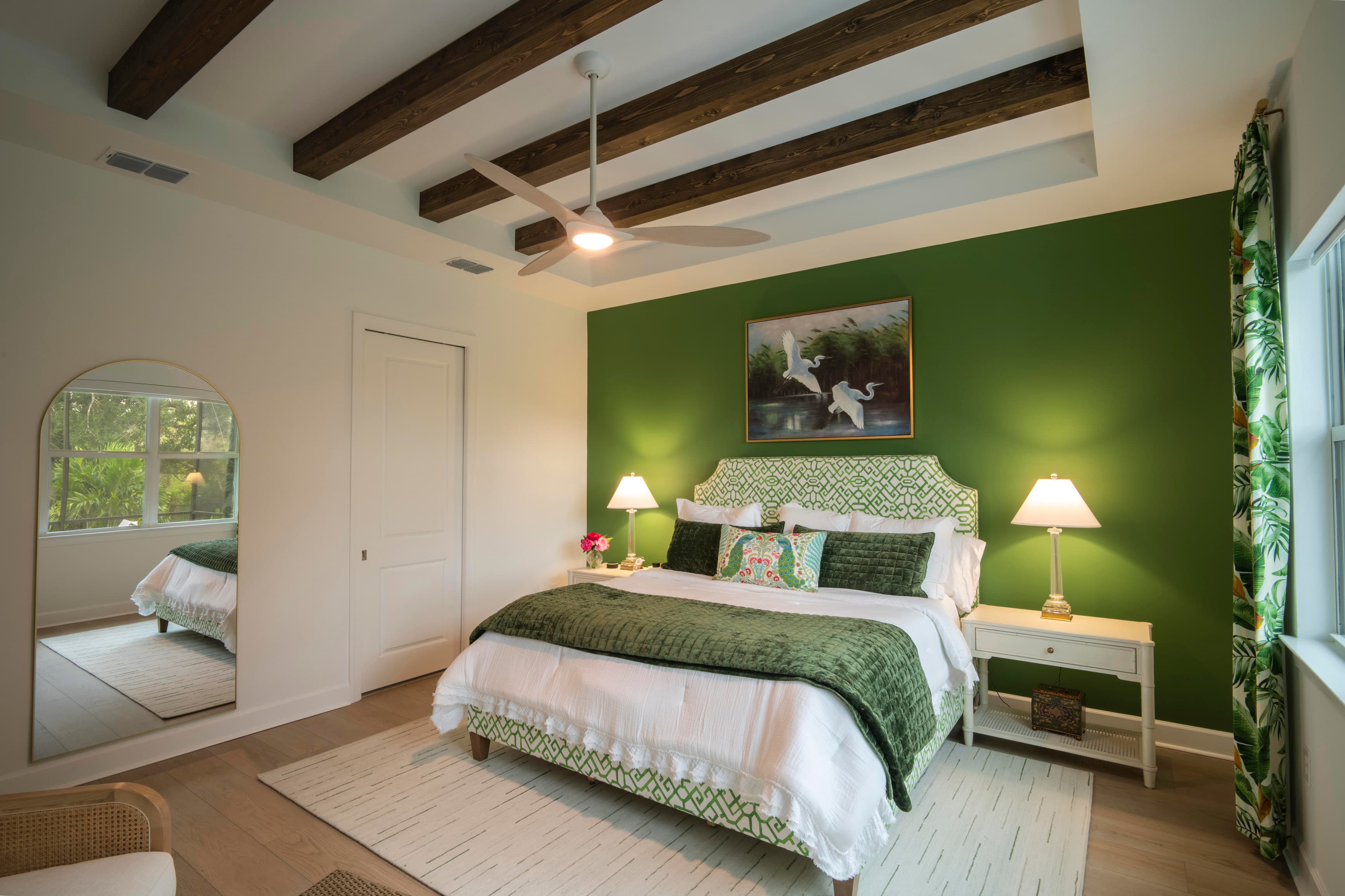 Close-up of beam finish suitable for bedrooms